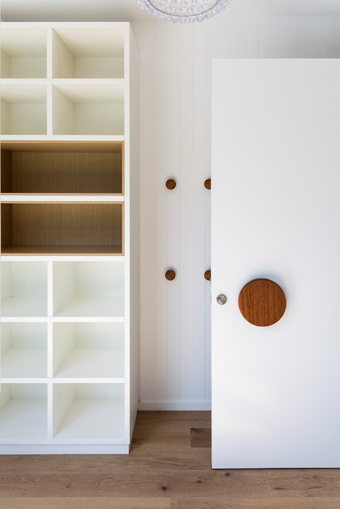 Stunning Combination of White and Timber. Perfect Combination of Shapes Circle, Round and Rectangle.