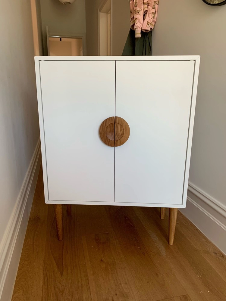 A little Timber detail for more Elegant Cabinet Look