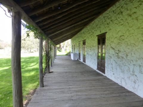 Unmilled posts of verandah