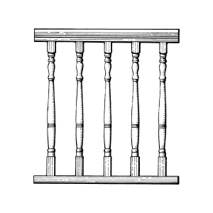 Balustrade panel with turned balusters