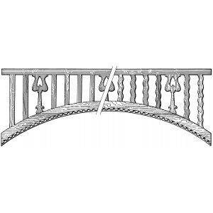 Arched fretwork with dentil & motif